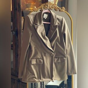 Favorite Daughter THE SUITS YOU BLAZER in Brown/ Khaki Green/Tan